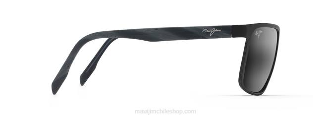 4DRP215 negro mate/gris neutro lentes de sol rectangulares polarizados wana Maui Jim