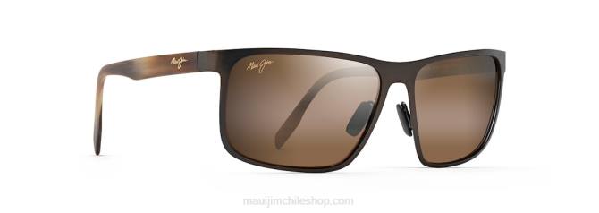 4DRP217 chocolate cepillado/bronce hcl lentes de sol rectangulares polarizados wana Maui Jim