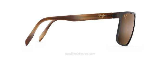 4DRP217 chocolate cepillado/bronce hcl lentes de sol rectangulares polarizados wana Maui Jim