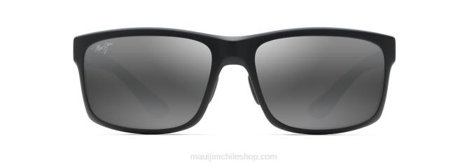 4DRP343 negro mate/gris neutro pokowai gafas de sol rectangulares con arco polarizado Maui Jim