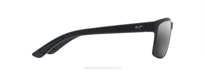 4DRP343 negro mate/gris neutro pokowai gafas de sol rectangulares con arco polarizado Maui Jim