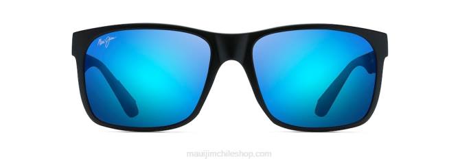 4DRP352 negro mate/azul hawaii lentes de sol rectangulares polarizados red sands asian fit Maui Jim