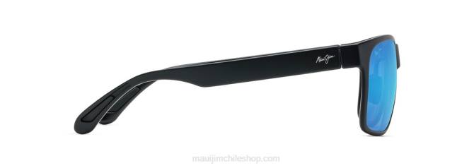 4DRP352 negro mate/azul hawaii lentes de sol rectangulares polarizados red sands asian fit Maui Jim