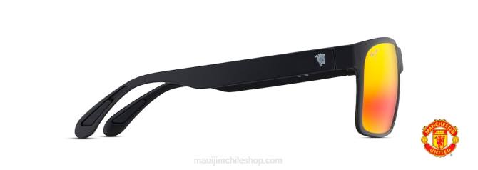 4DRP355 negro mate/lava hawaiana lentes de sol rectangulares polarizados red sands asian fit Maui Jim