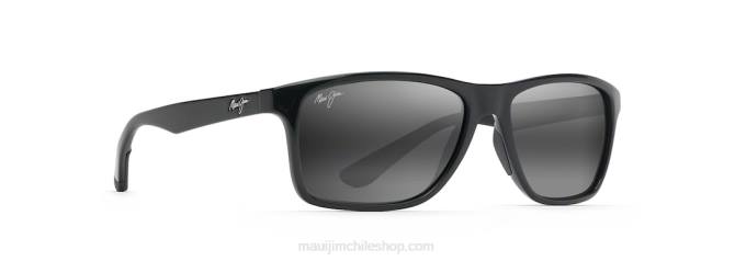 4DRP365 negro brillante/gris neutro gafas de sol onshore rectangulares polarizadas Maui Jim