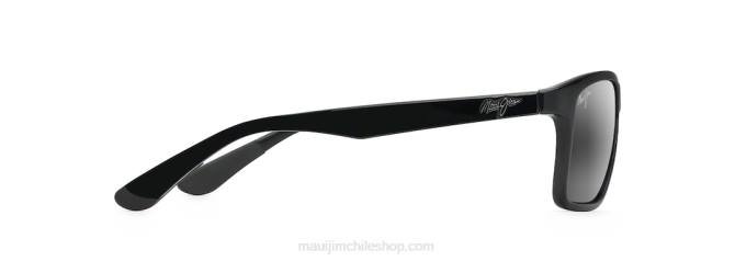 4DRP365 negro brillante/gris neutro gafas de sol onshore rectangulares polarizadas Maui Jim