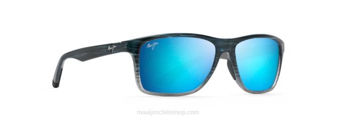 4DRP366 azul raya negra se desvanece/azul hawaii gafas de sol onshore rectangulares polarizadas Maui Jim