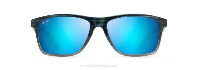4DRP366 azul raya negra se desvanece/azul hawaii gafas de sol onshore rectangulares polarizadas Maui Jim