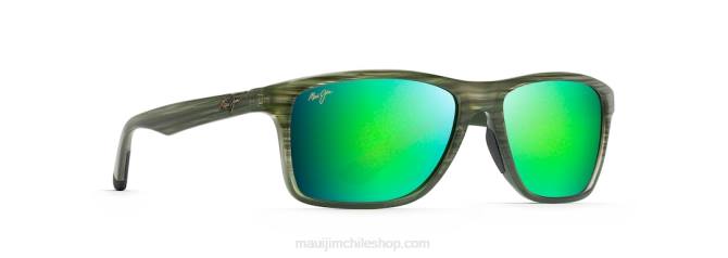 4DRP367 raya verde oliva desteñida/verde gafas de sol onshore rectangulares polarizadas Maui Jim