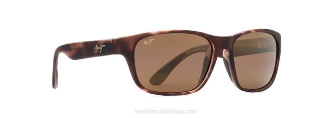 4DRP418 caucho tortuga mate/bronce hcl gafas de sol rectangulares polarizadas con placas mixtas Maui Jim