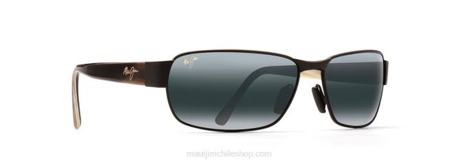 4DRP435 negro mate/gris neutro lentes de sol rectangulares polarizados coral negro Maui Jim