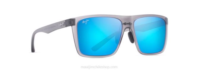 4DRP4 gris translúcido/azul hawaii lentes de sol rectangulares polarizados honokalani Maui Jim