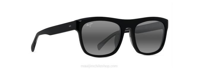 4DRP59 negro con interior de cristal/gris neutro lentes de sol rectangulares polarizados s-turns Maui Jim