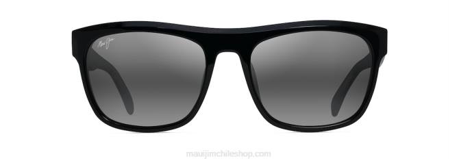 4DRP59 negro con interior de cristal/gris neutro lentes de sol rectangulares polarizados s-turns Maui Jim