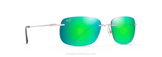 4DRP179 plata mate/verde gafas de sol polarizadas sin montura ohai Maui Jim