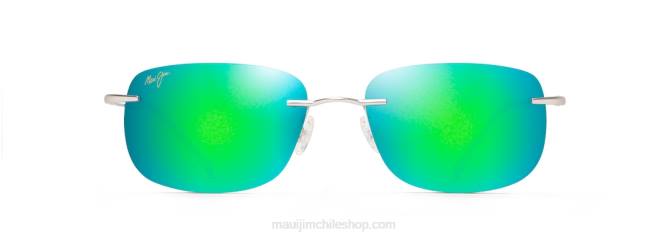 4DRP179 plata mate/verde gafas de sol polarizadas sin montura ohai Maui Jim