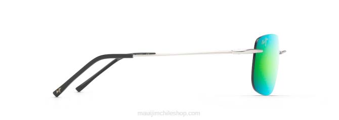 4DRP179 plata mate/verde gafas de sol polarizadas sin montura ohai Maui Jim