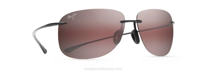 4DRP269 negro brillo/rosa gafas de sol polarizadas sin montura hikina Maui Jim