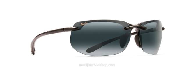 4DRP284 negro brillante/gris neutro gafas de sol polarizadas sin montura banyans Maui Jim
