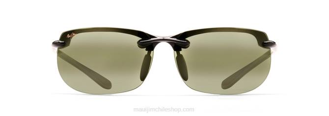 4DRP285 negro brillo/ht gafas de sol polarizadas sin montura banyans Maui Jim