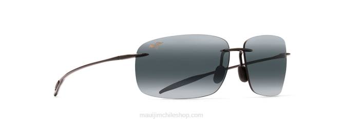 4DRP286 negro brillante/gris neutro gafas de sol polarizadas sin montura breakwall Maui Jim