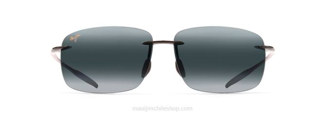 4DRP286 negro brillante/gris neutro gafas de sol polarizadas sin montura breakwall Maui Jim