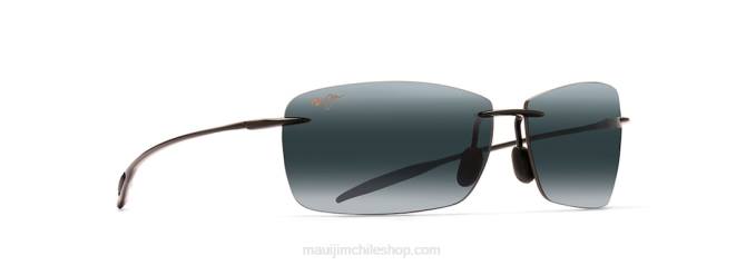 4DRP314 negro brillante/gris neutro gafas de sol polarizadas sin armazón de faro Maui Jim
