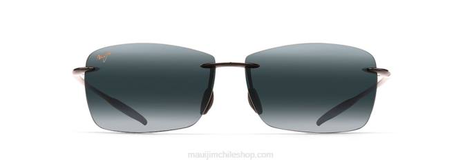 4DRP314 negro brillante/gris neutro gafas de sol polarizadas sin armazón de faro Maui Jim