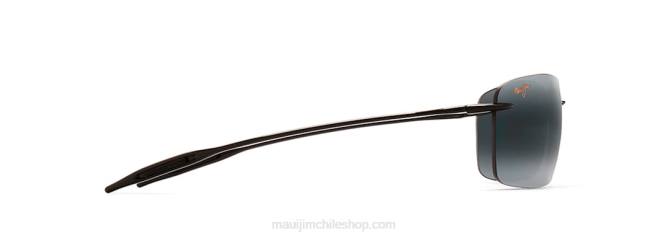 4DRP314 negro brillante/gris neutro gafas de sol polarizadas sin armazón de faro Maui Jim