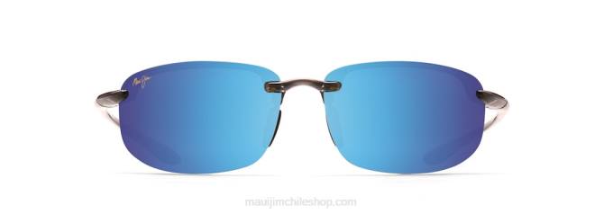 4DRP336 gris humo translúcido/azul hawaii lentes de sol sin montura polarizados ho\'okipa reader Maui Jim