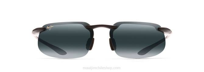 4DRP386 negro brillante/gris neutro gafas de sol polarizadas sin montura kanaha Maui Jim