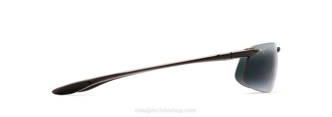 4DRP386 negro brillante/gris neutro gafas de sol polarizadas sin montura kanaha Maui Jim