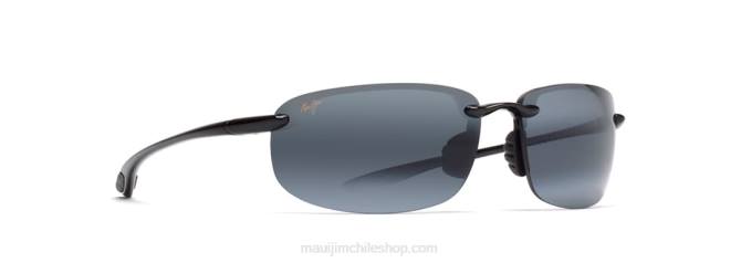 4DRP390 negro brillante/gris neutro lentes de sol sin armazón polarizados ho'okipa Maui Jim