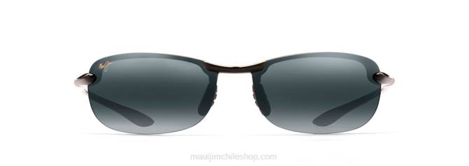 4DRP395 negro brillante/gris neutro gafas de sol sin montura polarizadas makaha Maui Jim