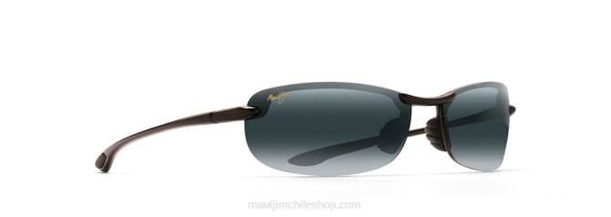 4DRP438 negro brillante/gris neutro gafas de sol sin montura polarizadas con ajuste asiático makaha reader Maui Jim