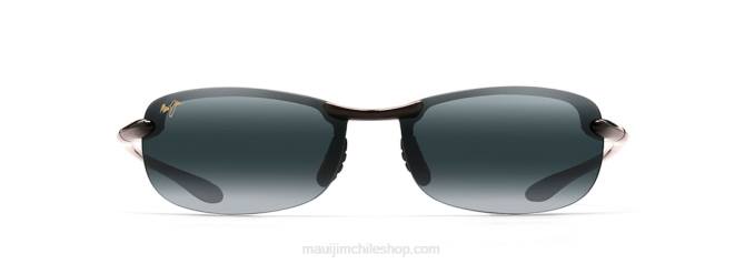 4DRP438 negro brillante/gris neutro gafas de sol sin montura polarizadas con ajuste asiático makaha reader Maui Jim