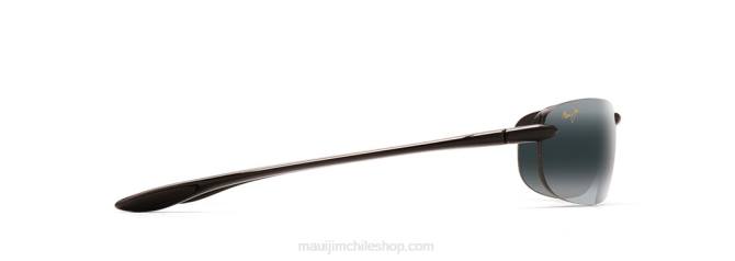 4DRP438 negro brillante/gris neutro gafas de sol sin montura polarizadas con ajuste asiático makaha reader Maui Jim