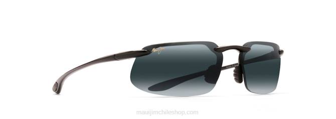 4DRP442 negro brillante/gris neutro gafas de sol polarizadas sin montura kanaha asian fit Maui Jim