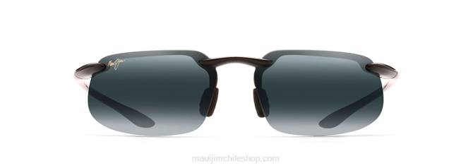 4DRP442 negro brillante/gris neutro gafas de sol polarizadas sin montura kanaha asian fit Maui Jim