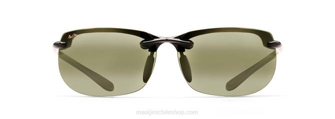 4DRP445 negro brillo/ht anteojos de sol sin montura polarizados con ajuste asiático banyans Maui Jim