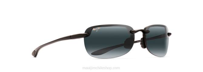 4DRP446 negro brillante/gris neutro anteojos de sol sin montura polarizados con ajuste asiático de Sandy Beach Maui Jim
