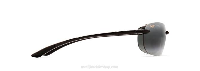 4DRP448 negro brillante/gris neutro gafas de sol sin montura polarizadas hanalei con ajuste asiático Maui Jim